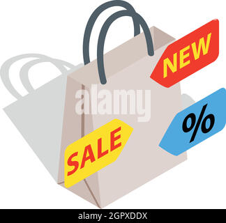 Sale icon, isometric 3d style Stock Vector