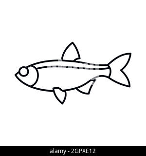 Rudd fish icon, outline style Stock Vector