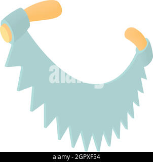 Two handled saw icon in cartoon style Stock Vector