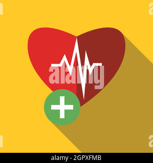 heartbeat icon in flat style Stock Vector