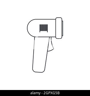 Barcode scanner icon, outline style Stock Vector