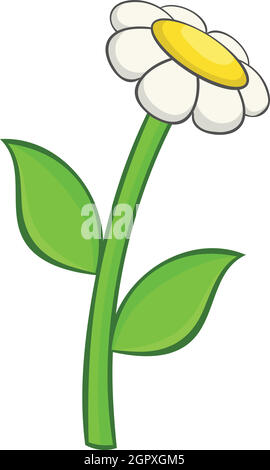 Chamomile icon in cartoon style Stock Vector