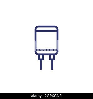 capacitor line icon on white Stock Vector