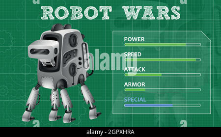 Robot wars design with special features Stock Vector