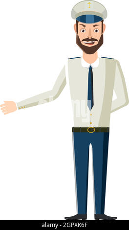 Captain icon in cartoon style Stock Vector