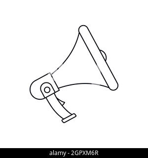 Loudspeaker icon in outline style Stock Vector