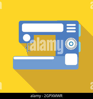 Modern sewing machine icon. Flat color design. Vector illustration ...