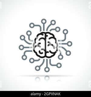 artificial intelligence line icon isolated Stock Vector