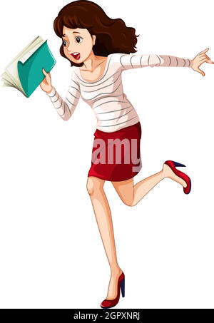 A woman in a hurry Stock Vector