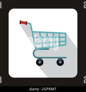 Shopping cart icon in flat style Stock Vector