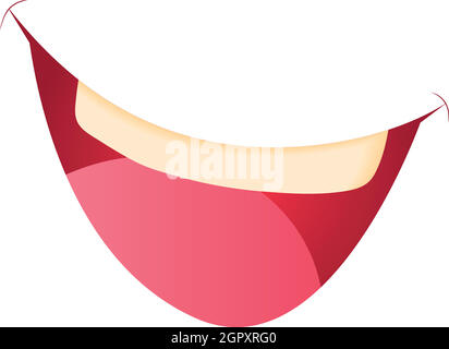 Smiling mouth icon in cartoon style Stock Vector