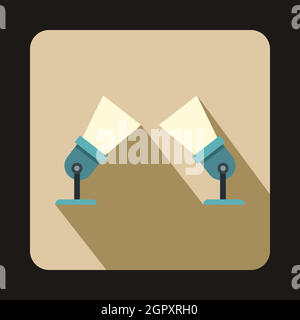 Two spotlights icon in flat style Stock Vector