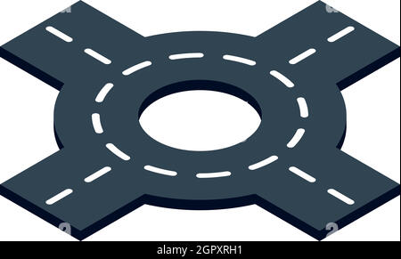 Circular interchange icon, isometric 3d style Stock Vector