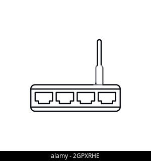 Router icon, outline style Stock Vector
