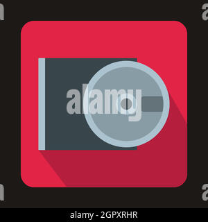DVD drive open icon in flat style Stock Vector