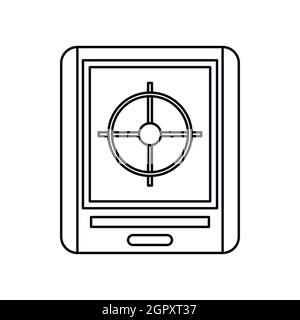 Radar icon, outline style Stock Vector