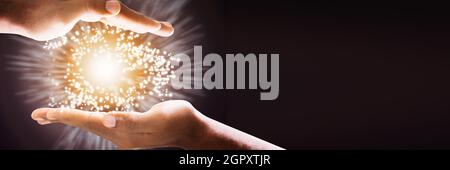 Psychic Spiritual Healing Energy Light And Reiki Stock Photo - Alamy