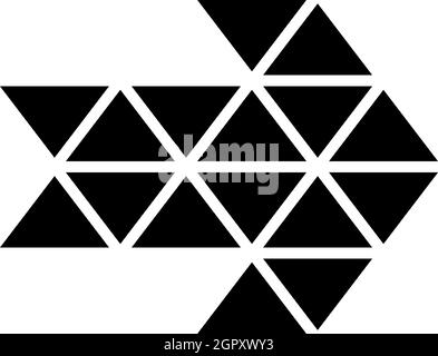 Black triangle arrow icon, simple style Stock Vector