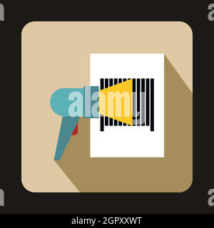 Barcode scanner icon in flat style Stock Vector