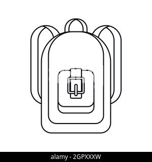 Backpack icon, outline style Stock Vector
