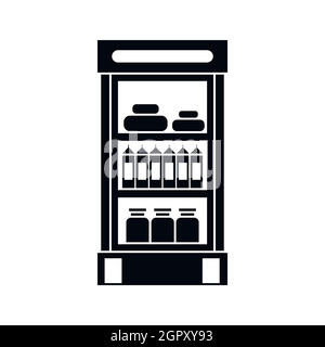 Products in the supermarket refrigerator icon Stock Vector