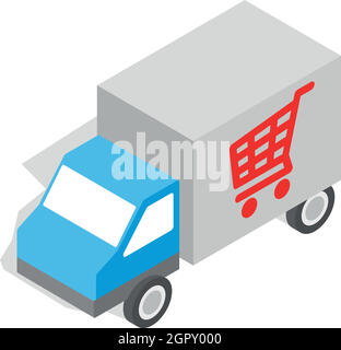 Truck for delivery icon, isometric 3d style Stock Vector