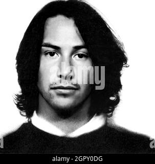 1993, LOS ANGELES , USA : The celebrated  movie actor KEANU REEVES ( born 12 september 1964 ) when was arrested by Los Angeles Police for driving under the influence of alcohol . Unknown photographer , Police Department of Los Angeles . - HISTORY - FOTO STORICHE - ATTORE - MOVIE - CINEMA - TEATRO - THEATRE - ARRESTO - Arrestation - ARRESTATO DALLA POLIZIA - FOTO SEGNALETICA - mugshot - mug shot - RITRATTO - PORTRAIT --- ARCHIVIO GBB Stock Photo