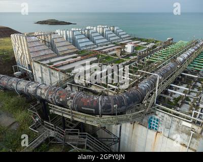 Aerial view of Blowing Out Tower 1, Octel Bromine Works Stock Photo