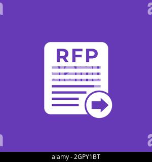 RFP, send request for a proposal icon Stock Vector