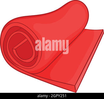 Yoga mat icon, cartoon style Stock Vector