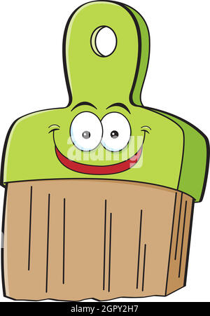 Cartoon illustration of a smiling paint brush. Stock Vector