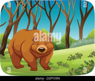 Bear in the forest Stock Vector