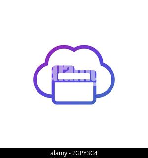 cloud folder icon for web and apps Stock Vector