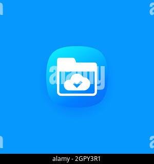 cloud folder icon for apps and web Stock Vector