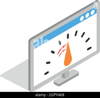 Computer monitor with speed test icon Stock Vector