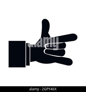 I Love You hand sign icon, simple style Stock Vector