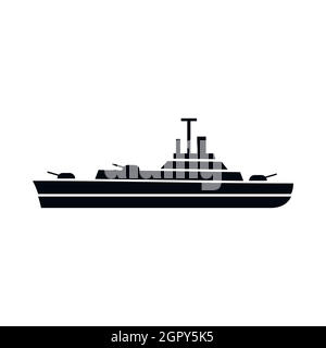 Warship icon, simple style Stock Vector
