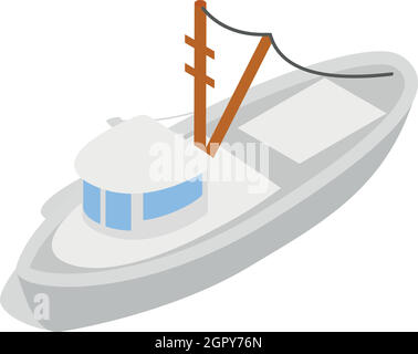 Yacht icon, isometric 3d style Stock Vector
