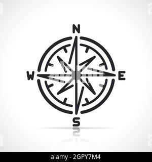 compass rose line sign icon Stock Vector