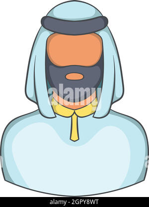 Male arab icon, cartoon style Stock Vector