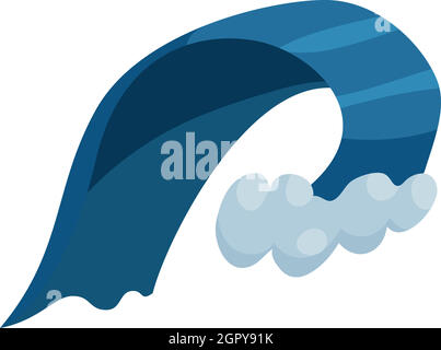 Big wave of tsunami icon, cartoon style Stock Vector