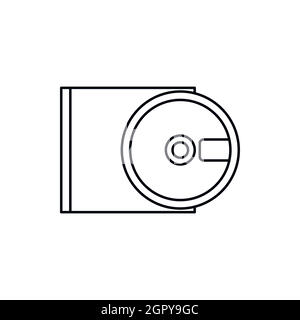 DVD drive open icon, outline style Stock Vector
