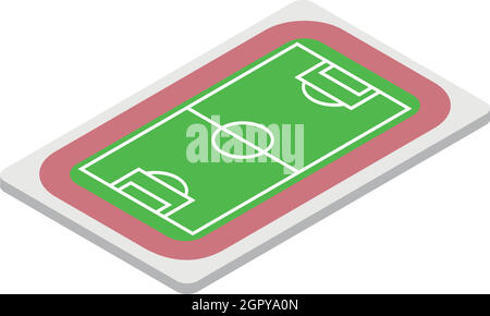 Soccer field icon, isometric 3d style Stock Vector