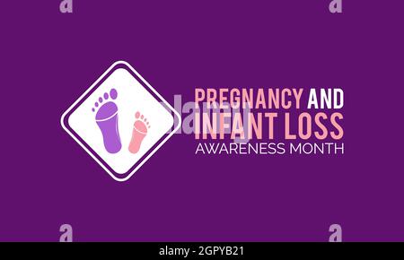 Pregnancy and infant loss awareness month occurs every october banner template design with white background. Stock Vector