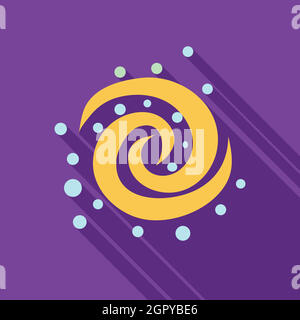 Black hole in space icon in flat style Stock Vector