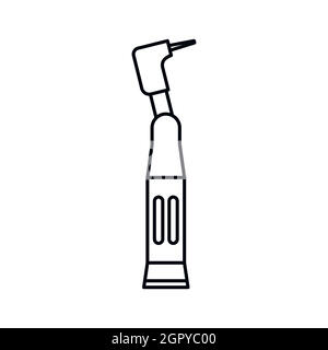 Dental drill icon, outline style Stock Vector