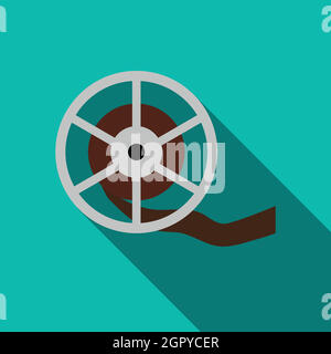 Film reel icon in flat style Stock Vector