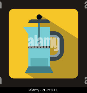 French press coffee maker icon Stock Vector