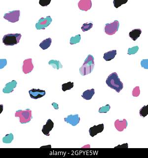 Background pattern of colored psychedelic watercolors drops. Stock Vector