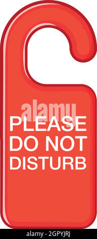 Do not disturb red sign icon, cartoon style Stock Vector